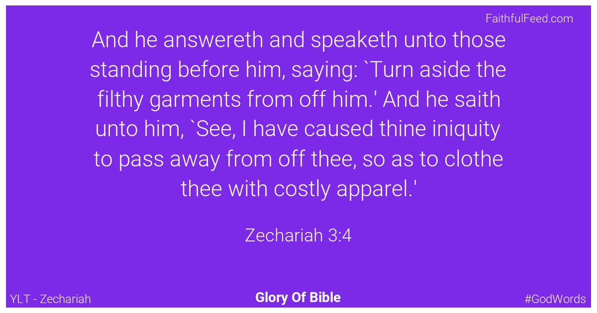 Zechariah 3:4 - Ylt