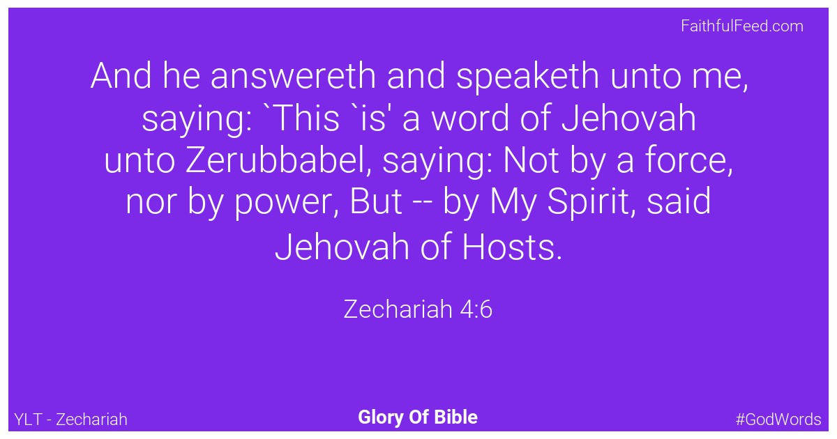 Zechariah 4:6 - Ylt