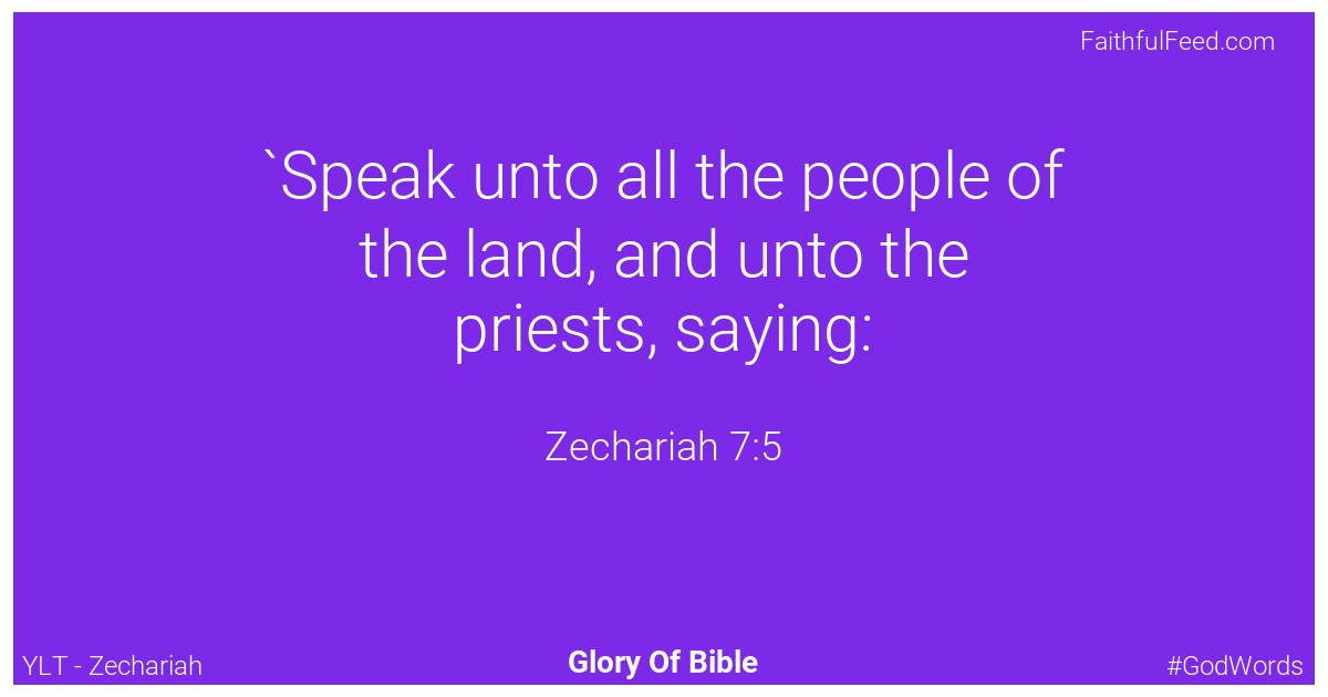 Zechariah 7:5 - Ylt