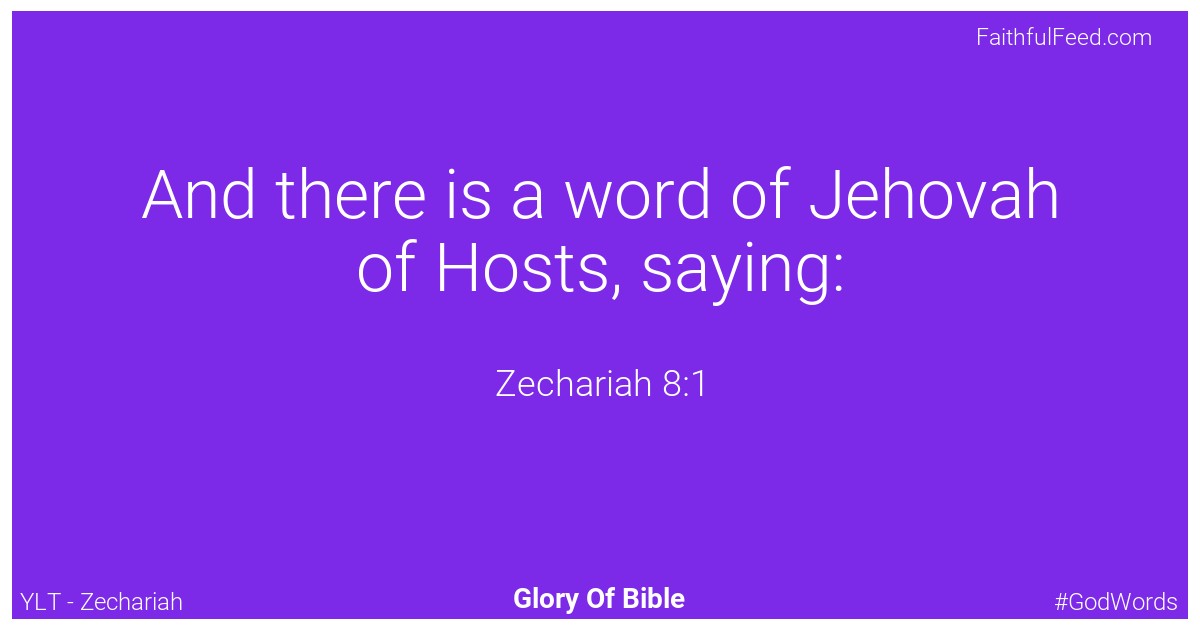 Zechariah 8:1 - Ylt