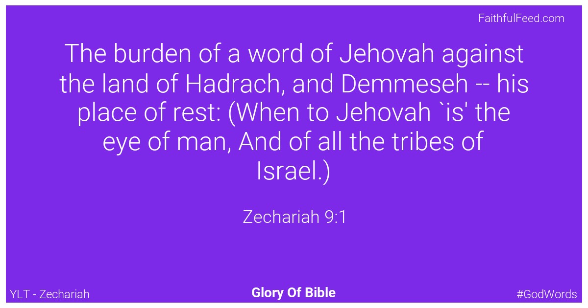 Zechariah 9:1 - Ylt