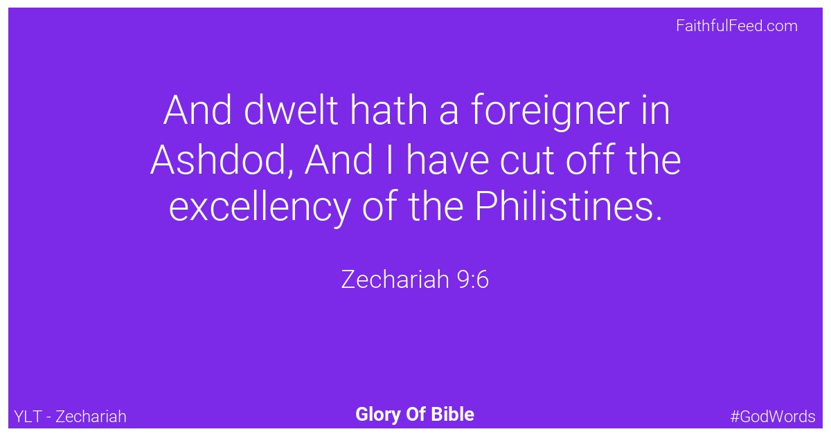 Zechariah 9:6 - Ylt