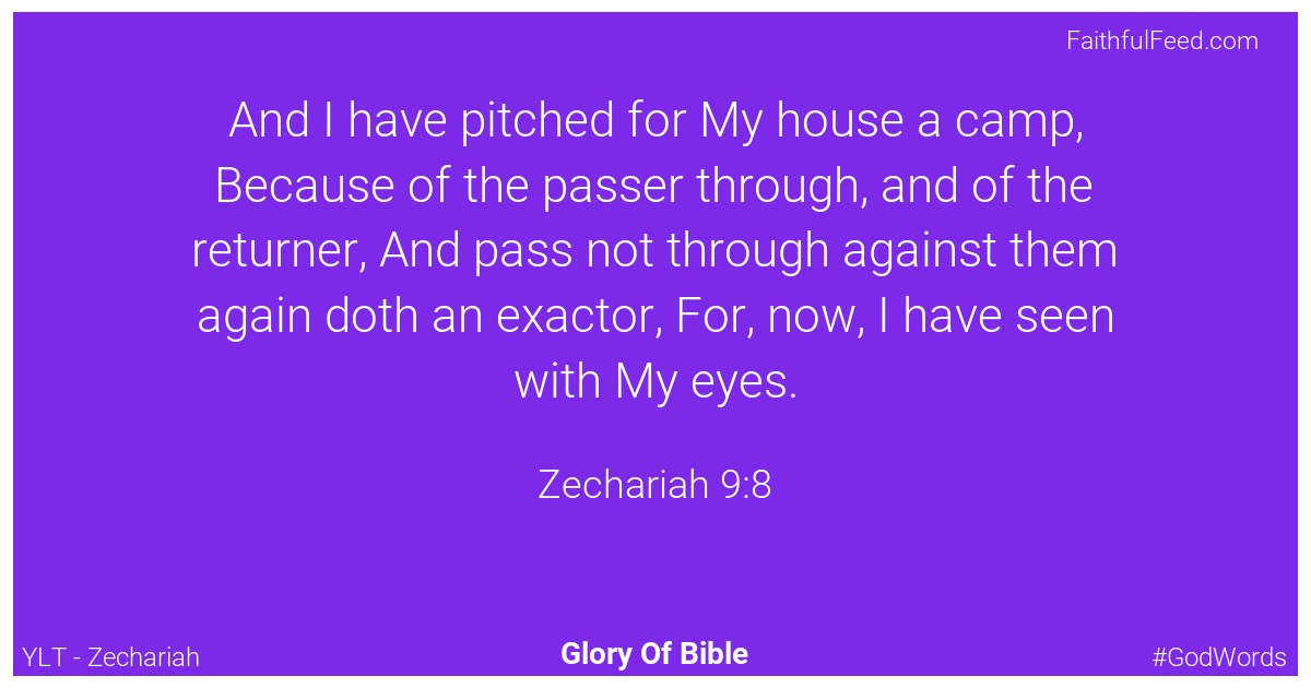 Zechariah 9:8 - Ylt