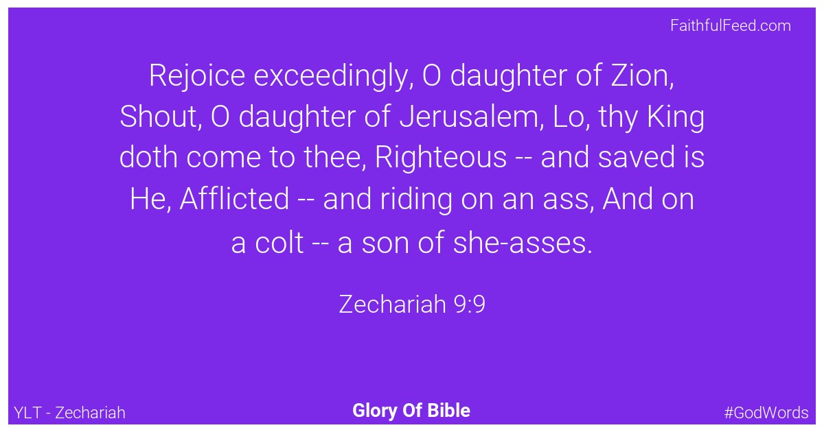 Zechariah 9:9 - Ylt