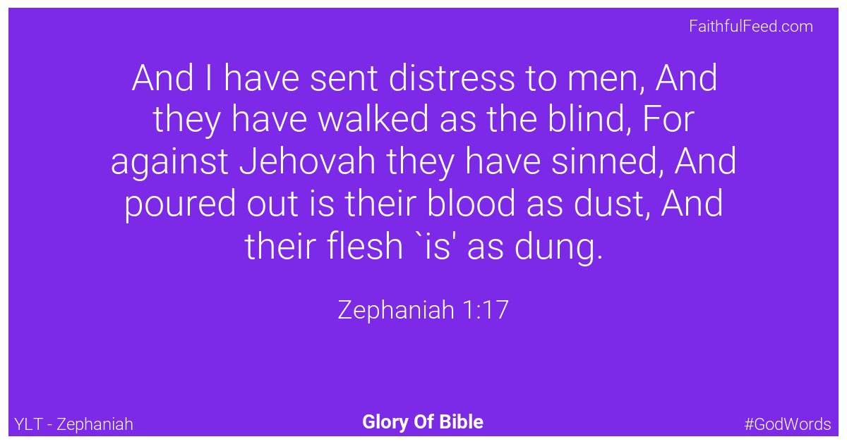 Zephaniah 1:17 - Ylt