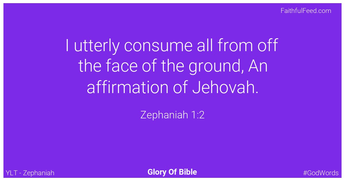 Zephaniah 1:2 - Ylt