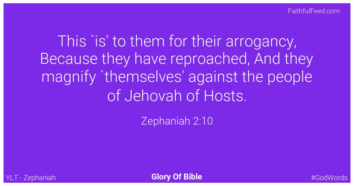 Zephaniah 2:10 - Ylt