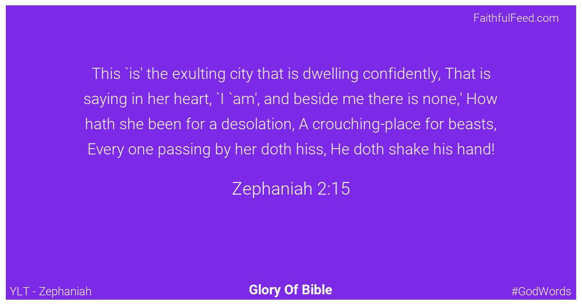 Zephaniah 2:15 - Ylt